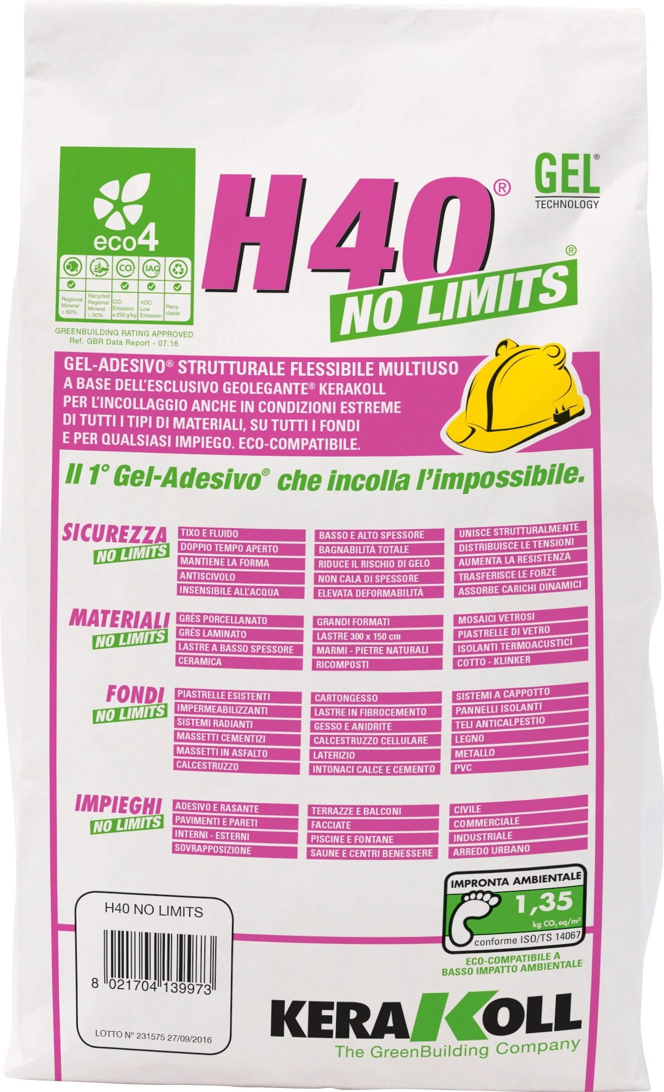 COLLA X PIASTR 5 KG GRIGIO H40 NO LIMIT