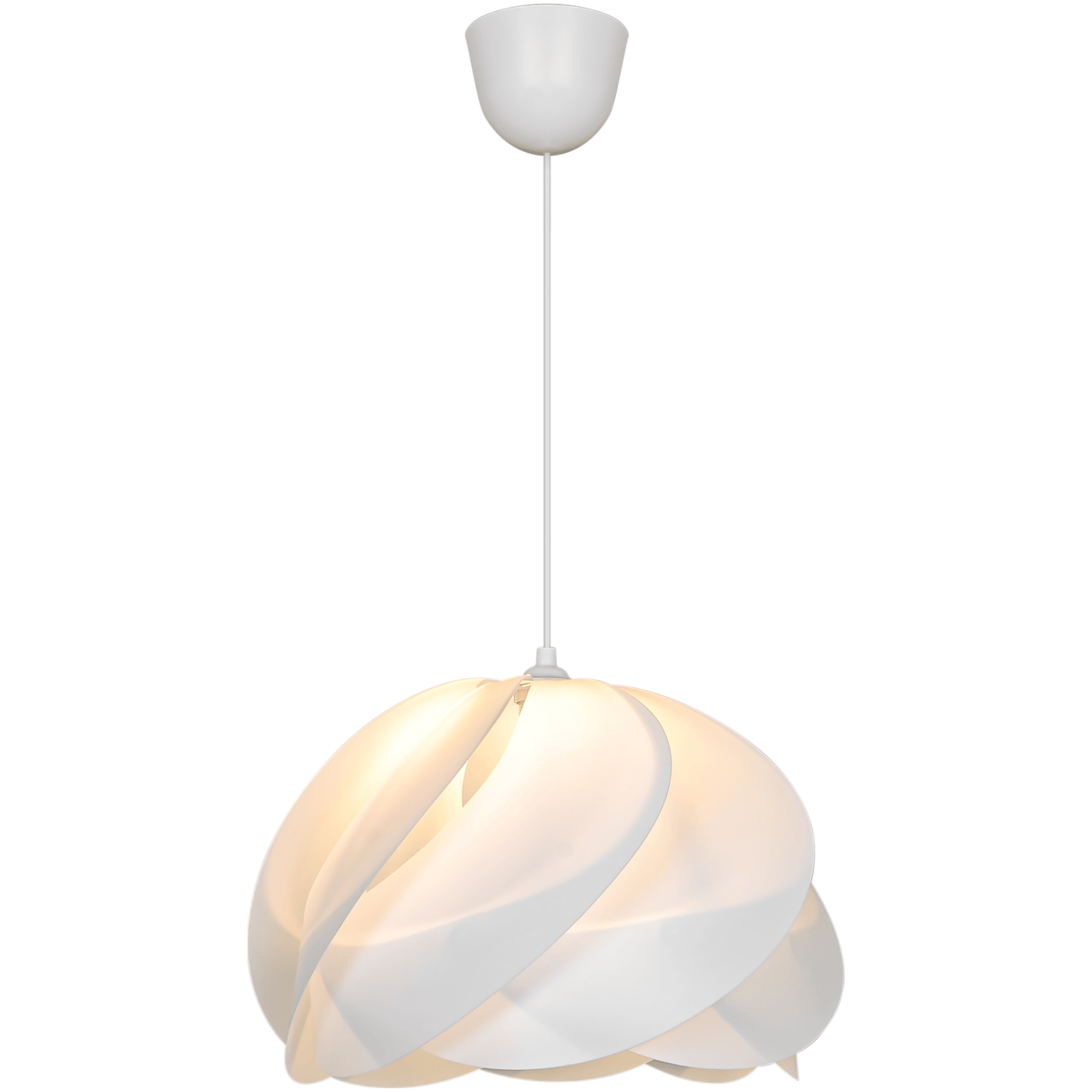 White plastic Fidji pendant light, d40 cm, E27 = 60W