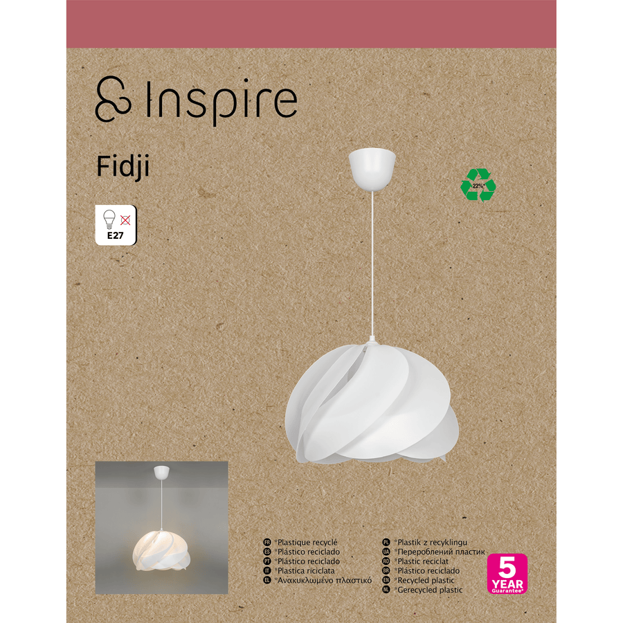 Lampadario fidji pilastica bianco d40 cm e27=60w