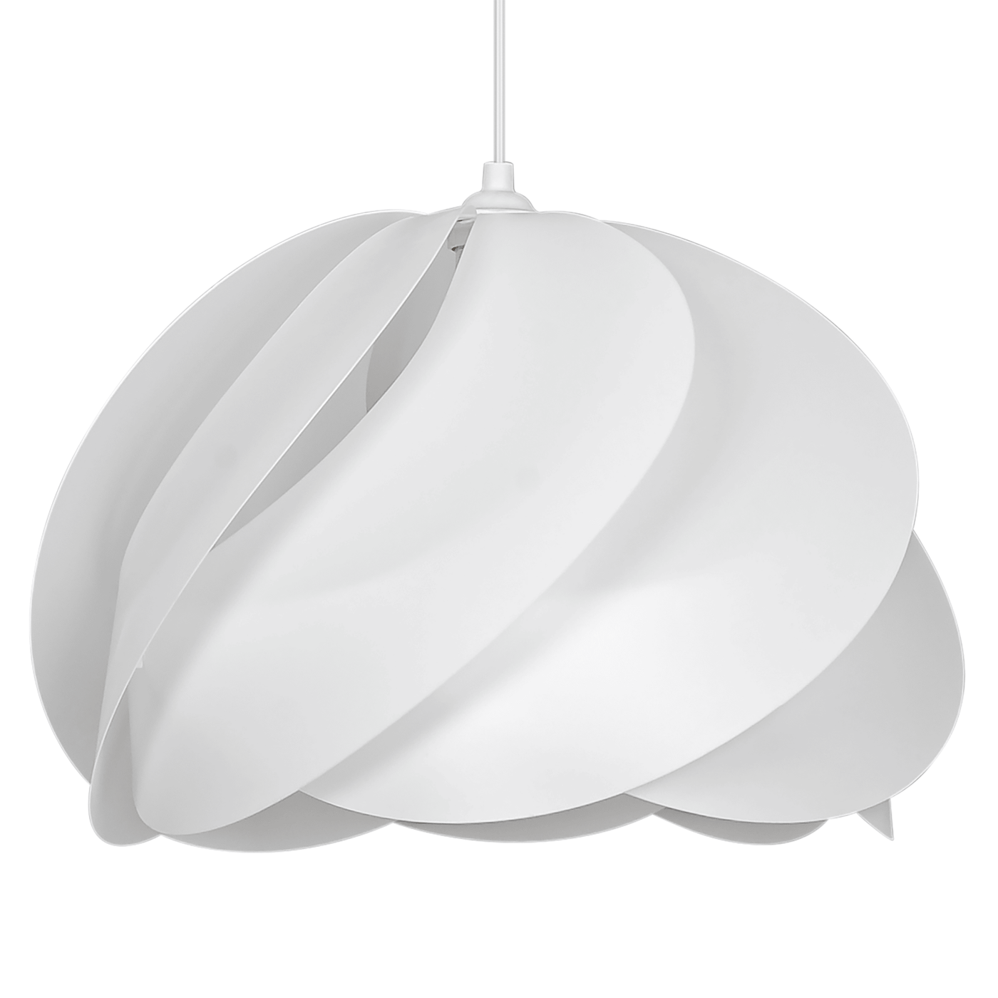 White plastic Fidji pendant light, d40 cm, E27 = 60W