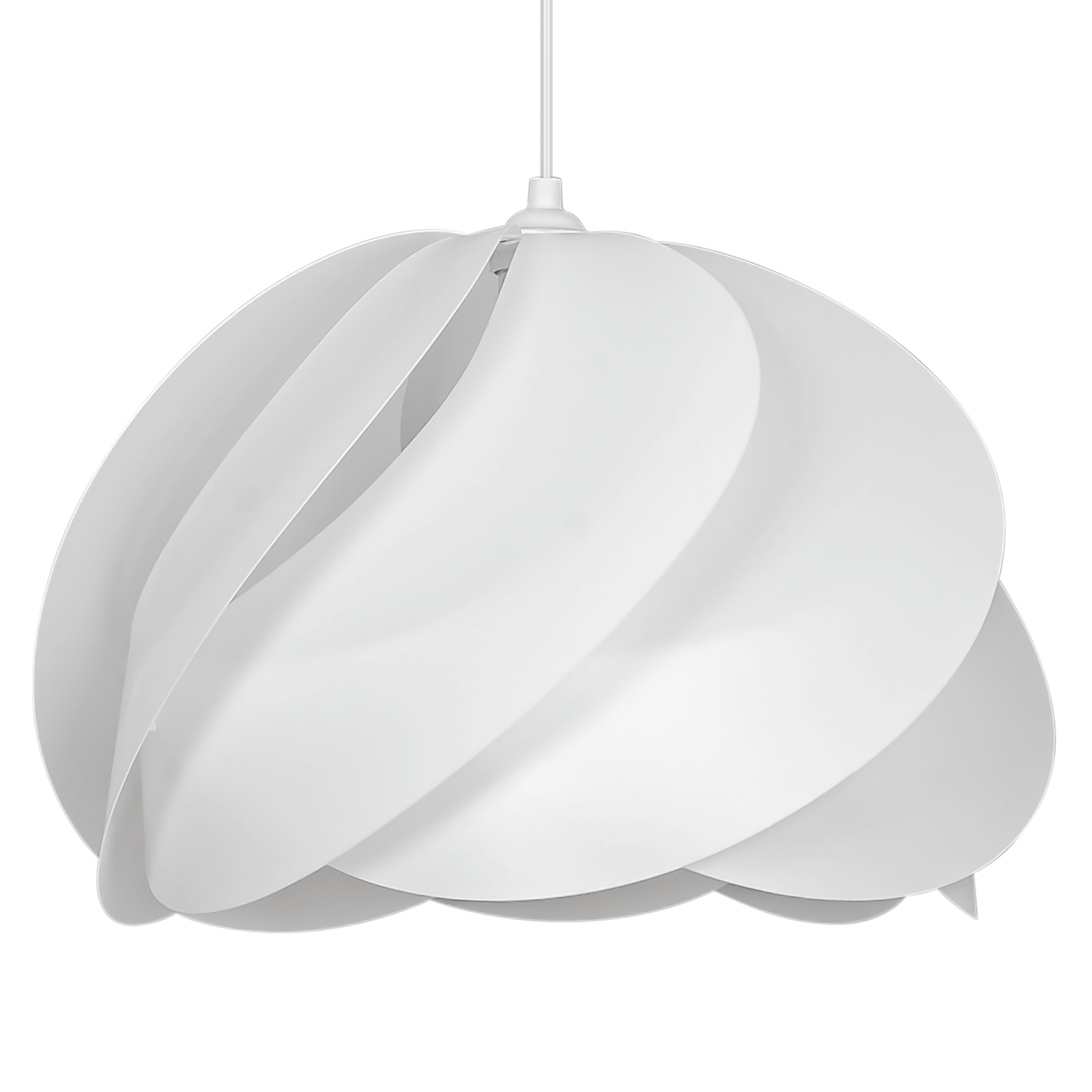 White plastic Fidji pendant light, d40 cm, E27 = 60W