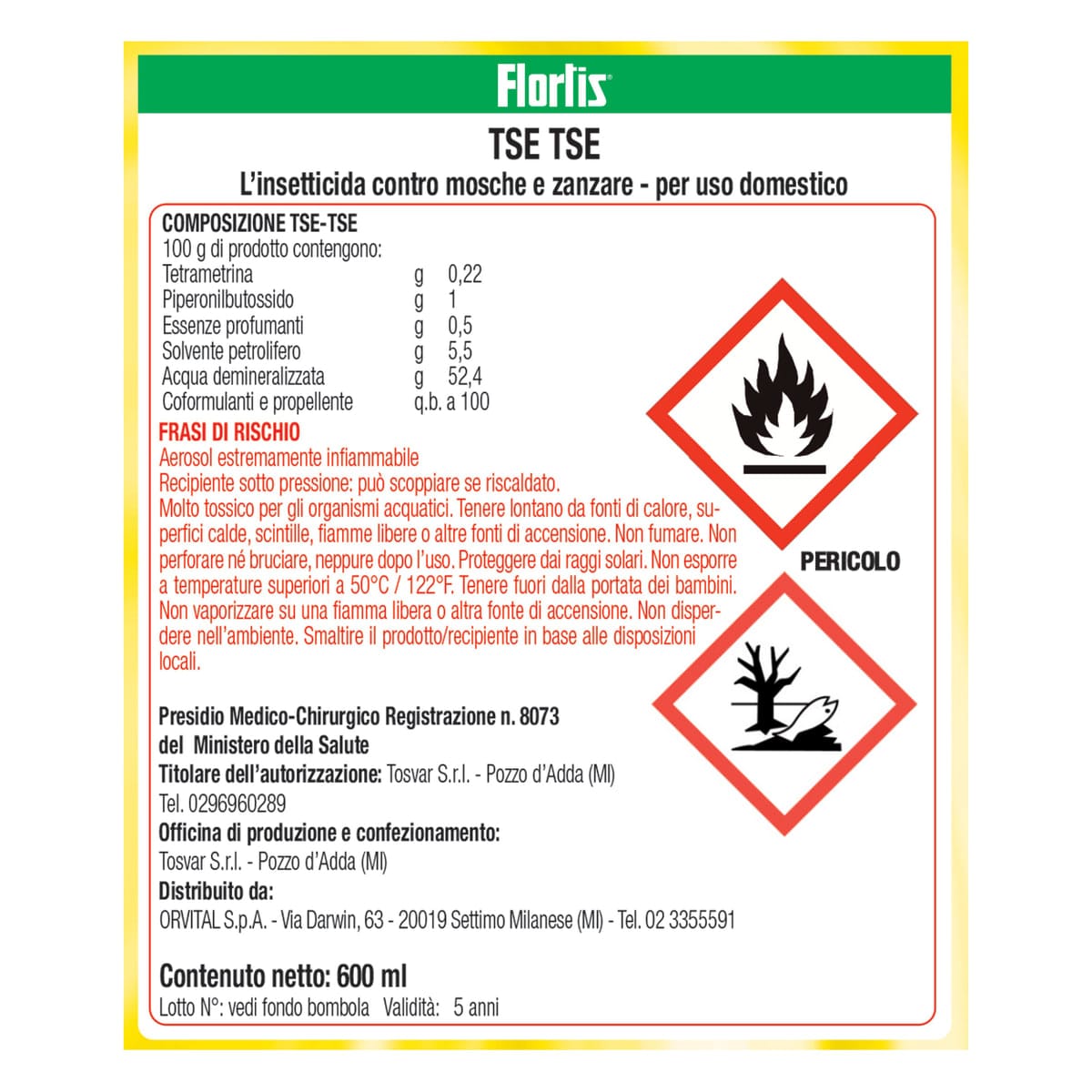 Bricocenter INSECTICIDE FLY AND MOSQUITO SPRAY 600 ML