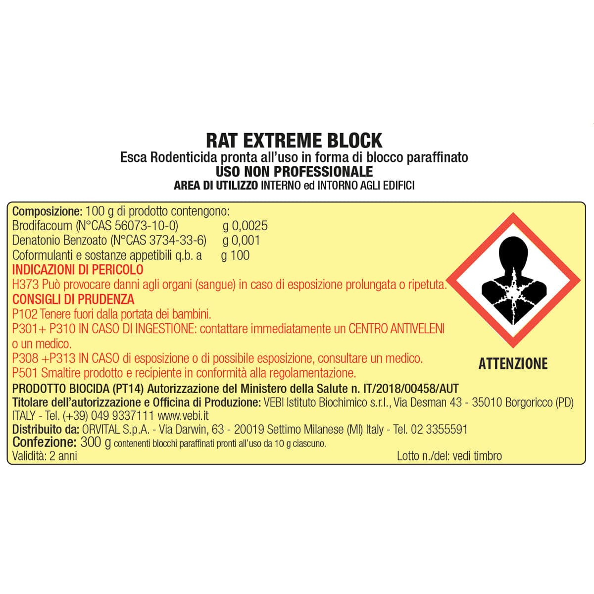 Bricocenter PARAFFIN BLOCK RAT POISON 300 G