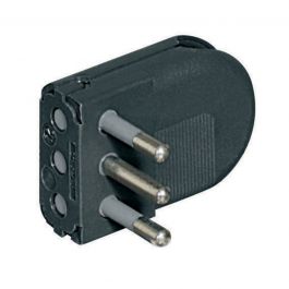 PLUG 10A SWIVEL PINS BLACK