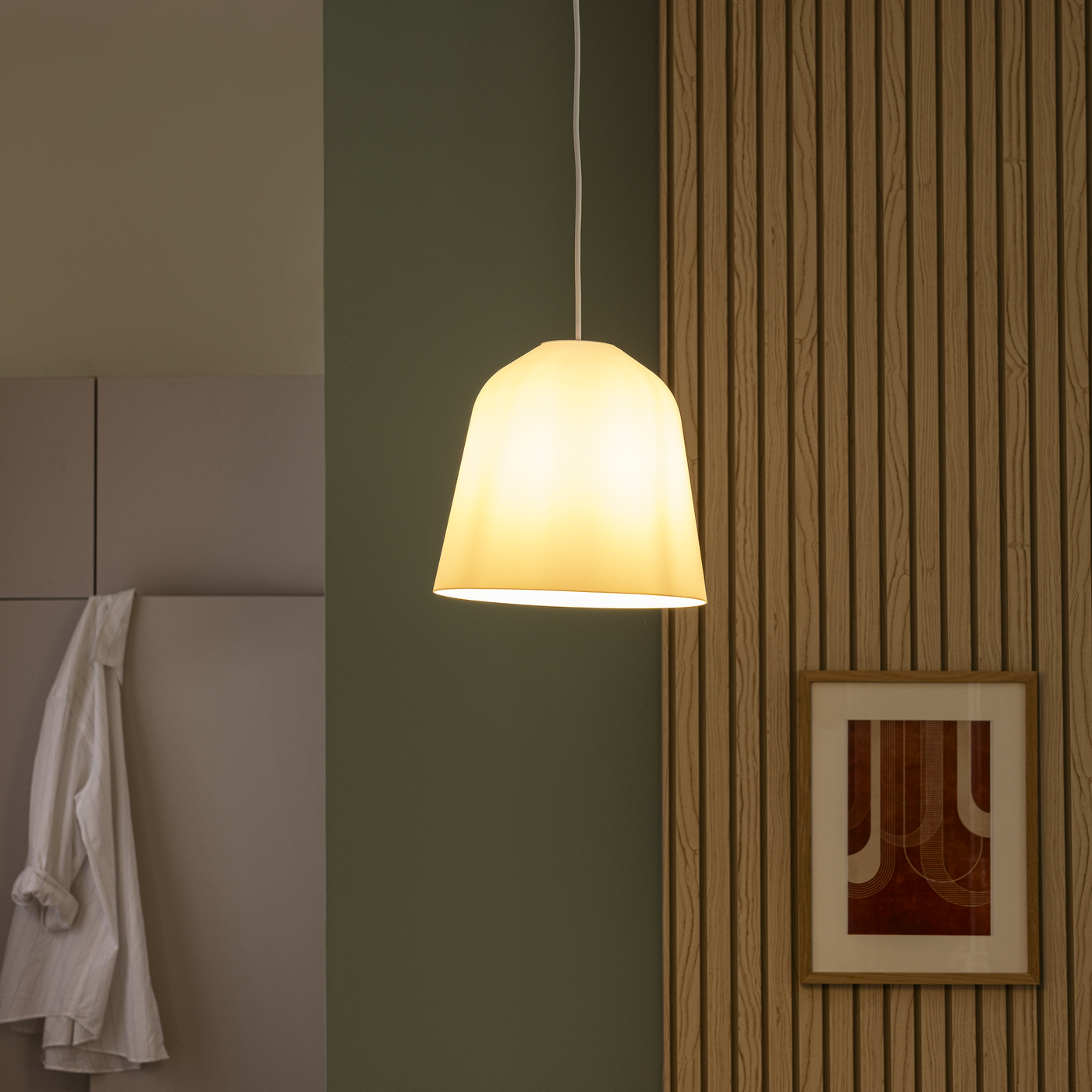 Lampadario bizen plastica bianco d27 e27=60w