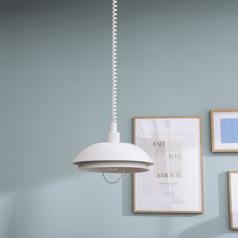 Ysalis white metal pendant light, 32 cm diameter, E27 socket (20W)