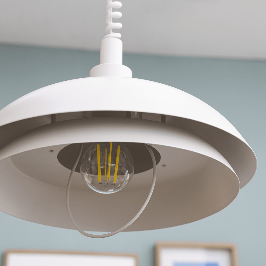 Ysalis white metal pendant light, 32 cm diameter, E27 socket (20W)