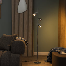 TEKLA FLOOR LAMP METAL CHROME H142 CM 3XG