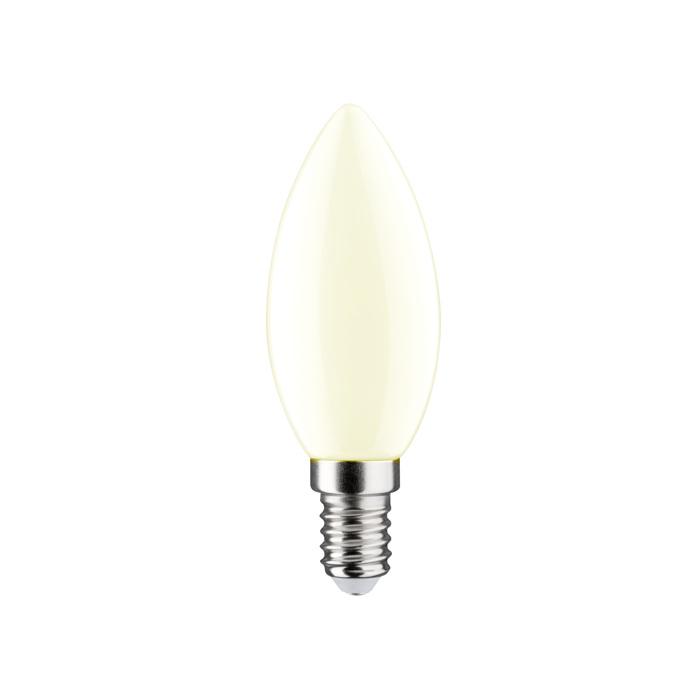 E14 LED bulb = 40W, frosted candle shape, natural light