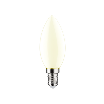 E14 LED bulb = 40W, frosted candle shape, natural light