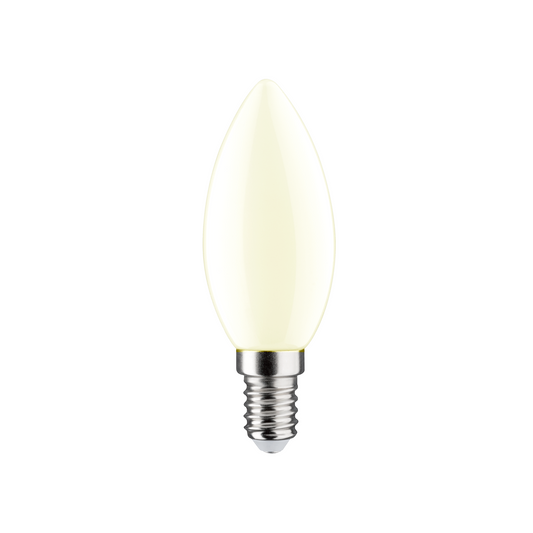 E14 LED bulb = 40W, frosted candle shape, natural light