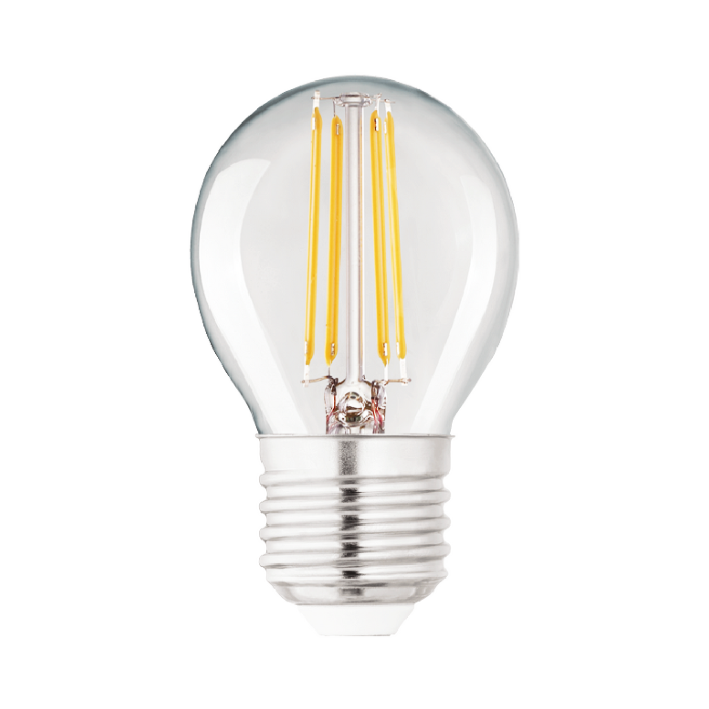 Lampadina led e27 =40w sfera trasparente luce calda