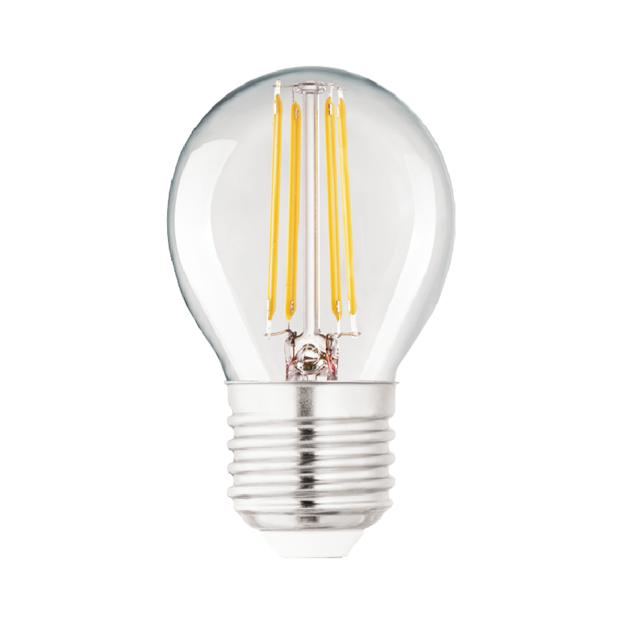 Lampadina led e27 =40w sfera trasparente luce calda