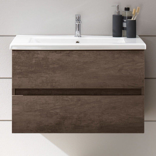 Bricocenter BASE E LAVABO KORA ROVERE SCURO 80 CM