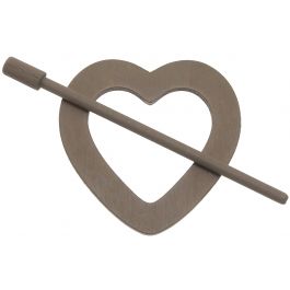 MINI PIN HEART 9CM DOVE GREY