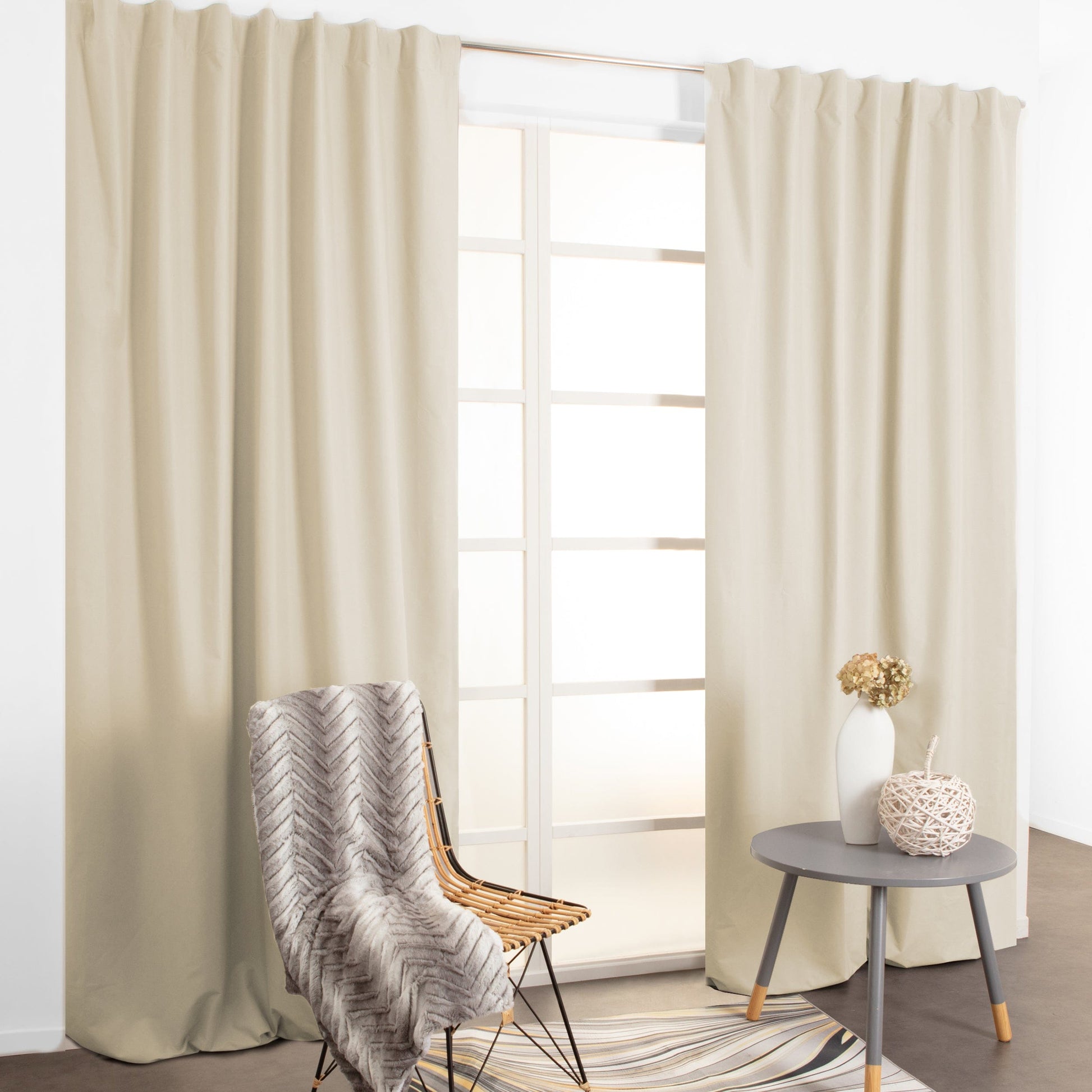 Bricocenter PROTECT ECRU OPAQUE CURTAIN 135X280CM WEBBING AND CONCEALED HANGING LOOP