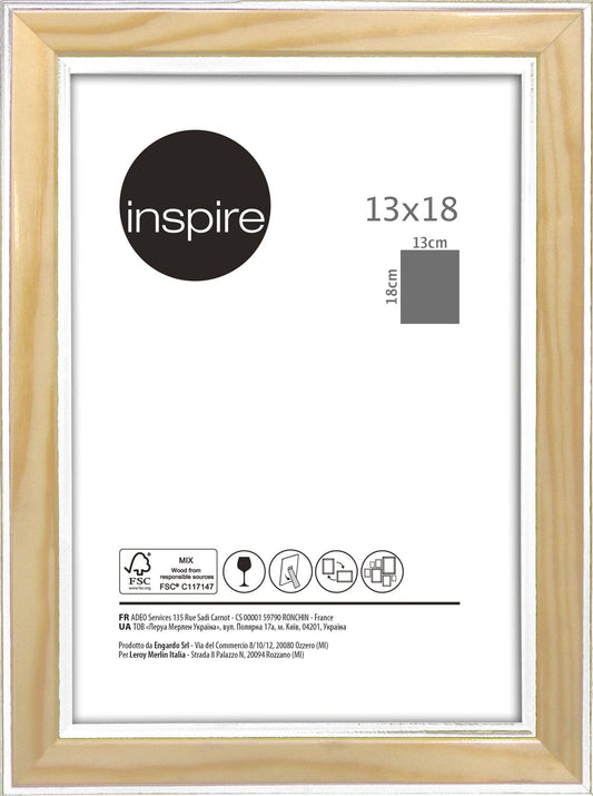 Bricocenter 13X18 CM NATURAL AND WHITE WOOD FRAME