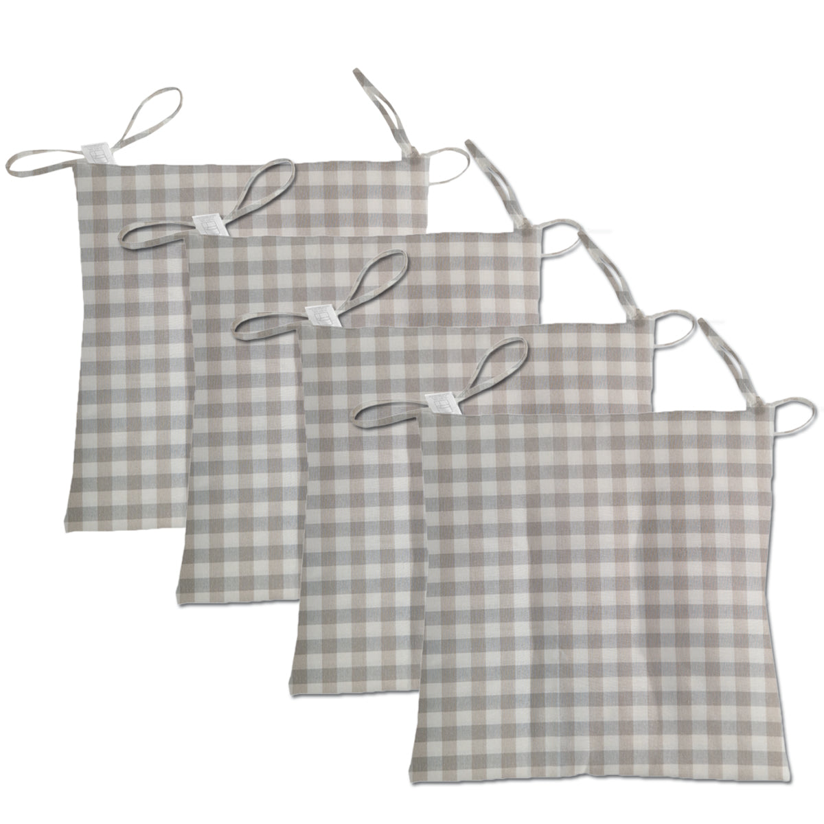 Set 4 copri sedia relax scozzese beige