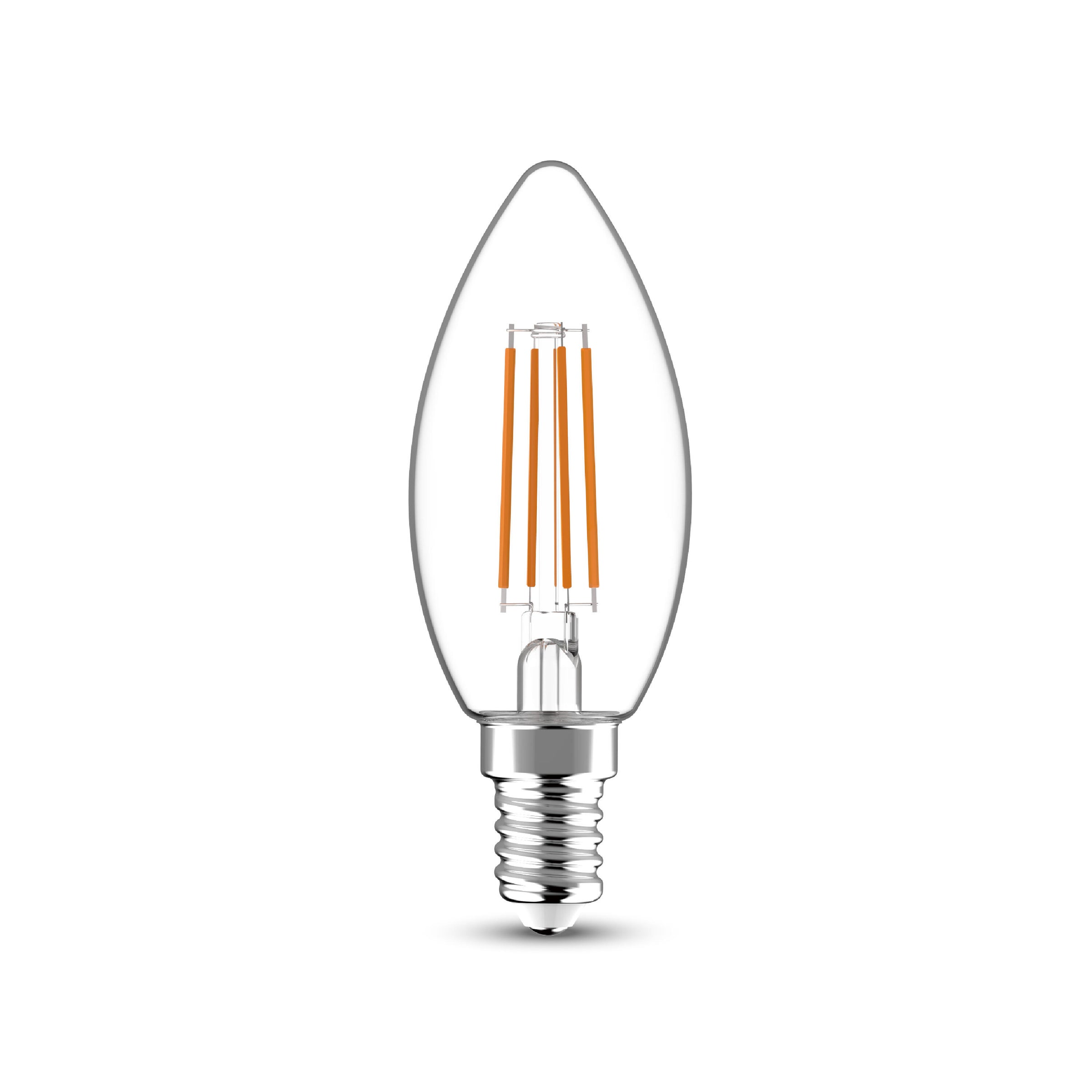Lampadina led e14=40w candela trasparente luce calda