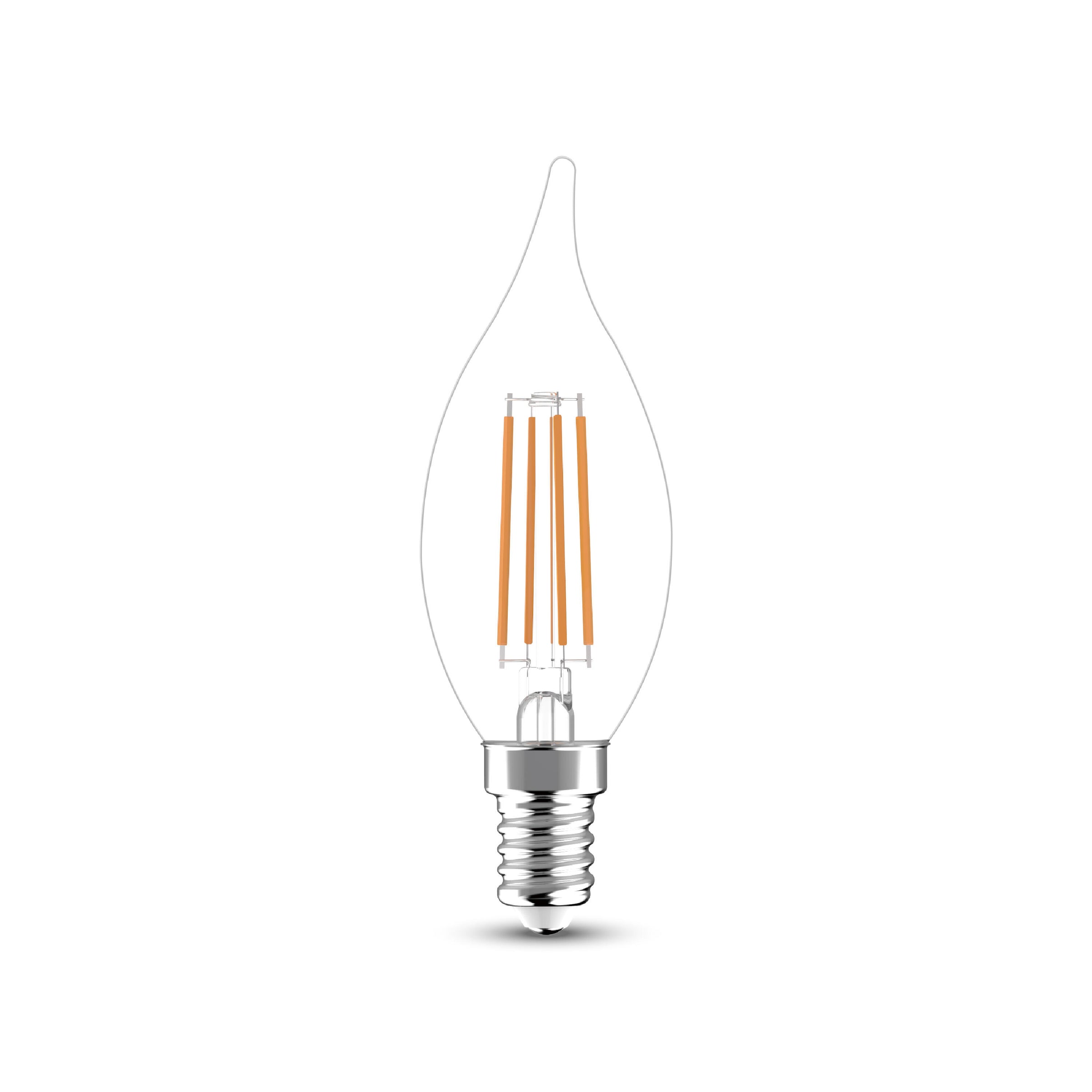 LED bulb e14 =40w flame transparent natural light