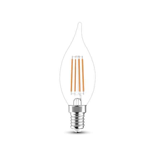 LED bulb e14 =40w flame transparent natural light