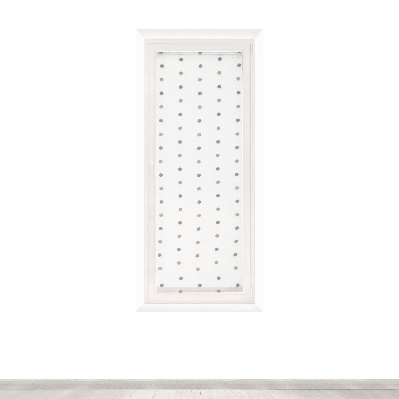 Chloe white curtain with bronze polka dots, 60x170 cm