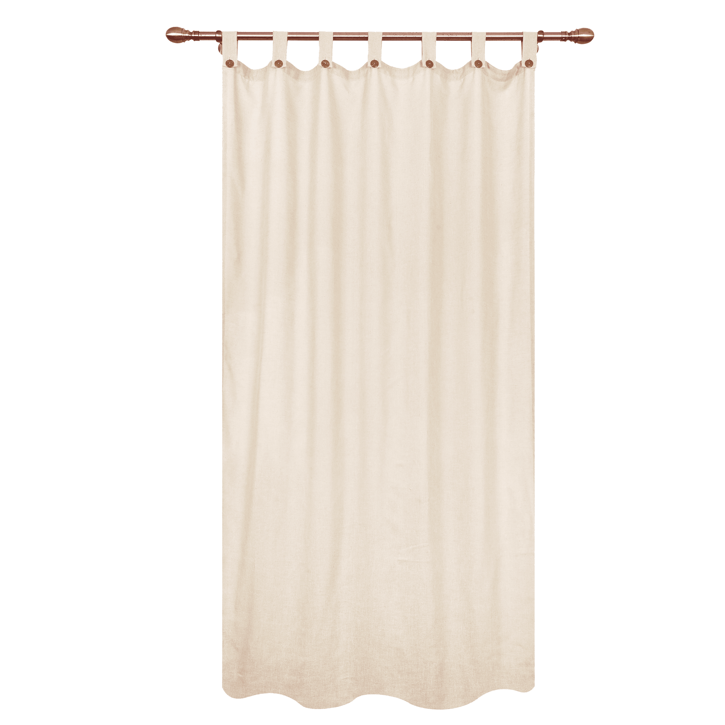 Charlina curtain, 140x280cm, opaque ecru, with loops and buttons