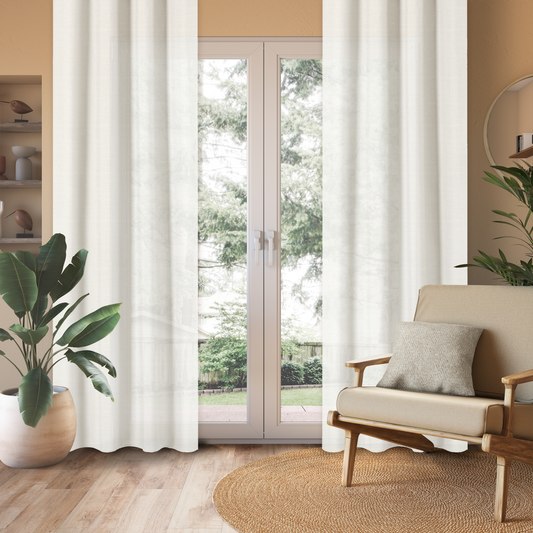 New Charlina white opaque curtain, 140x280 cm, with buttons