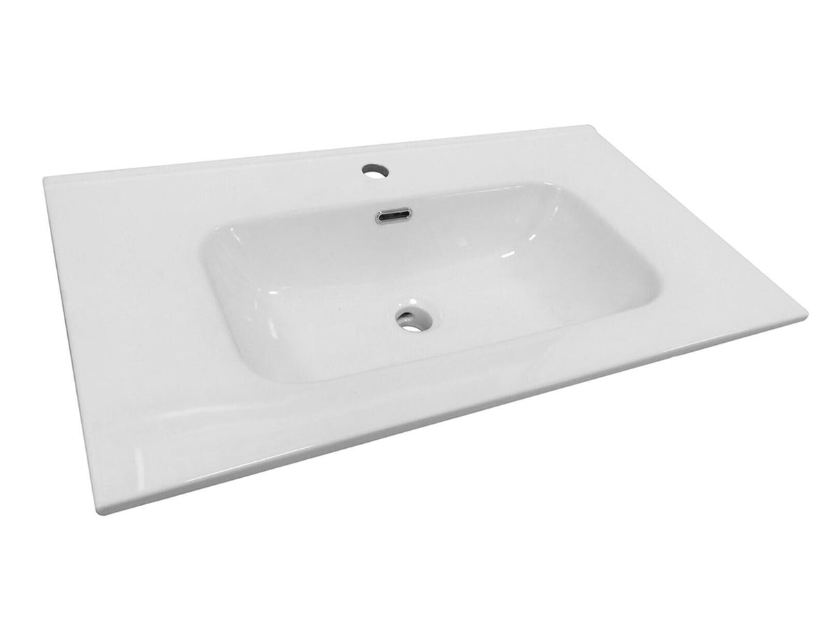 Paros bathroom set in natural oak, 80 cm, with mirror (without LED lighting)