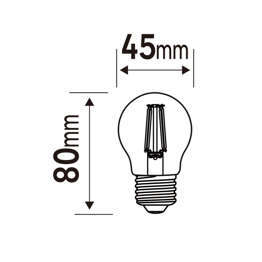 Lampadina led e27 =40w sfera trasparente luce calda