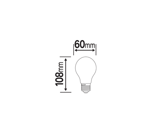E27 LED bulb (equivalent to 60W), frosted teardrop shape, natural light