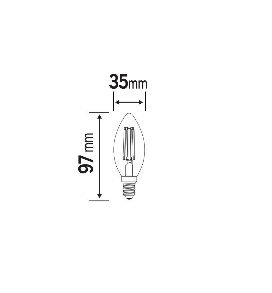 3 lampadine led e14=60w candela trasparente luce naturale