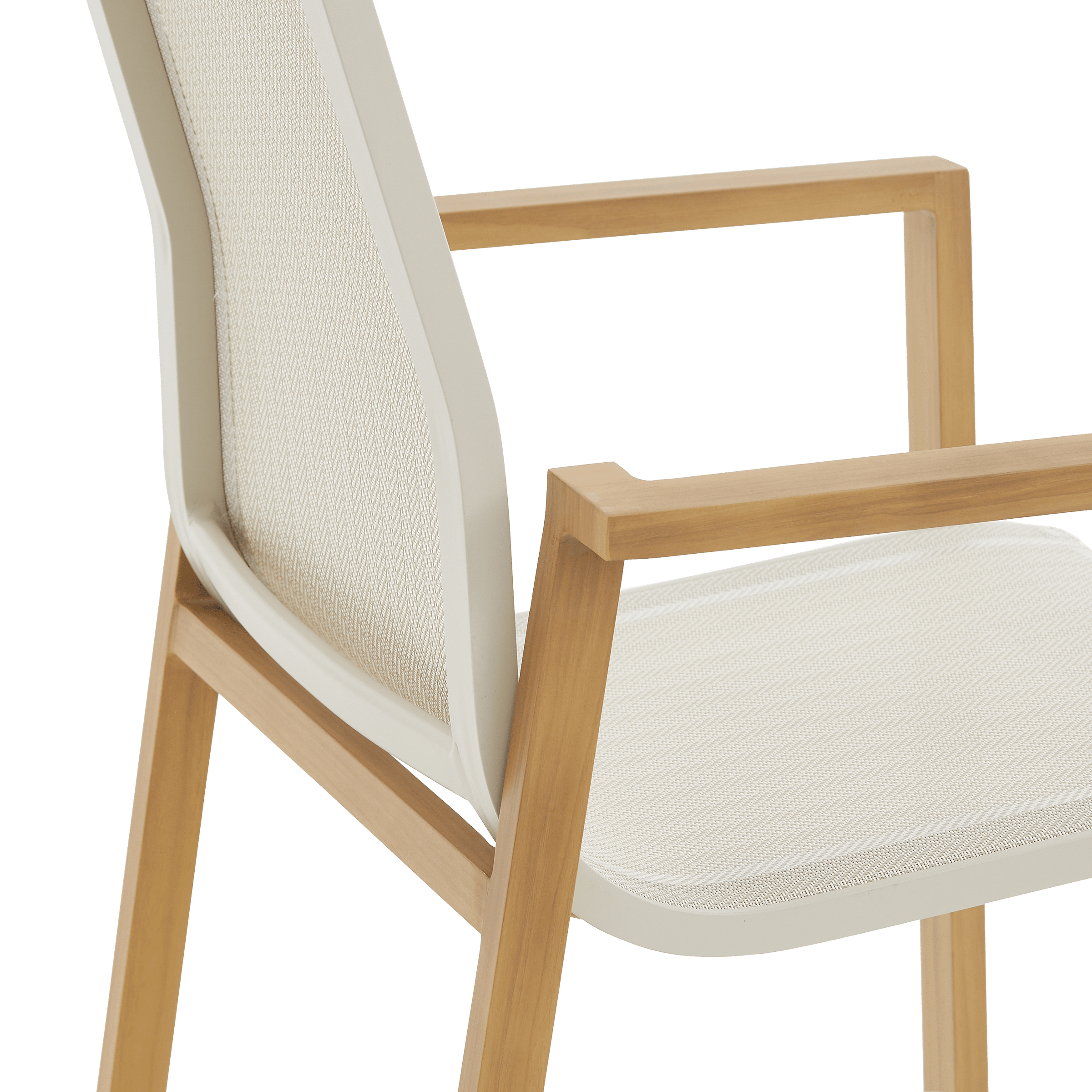 Odyssea chair in aluminium and Naterial wood-effect textilene