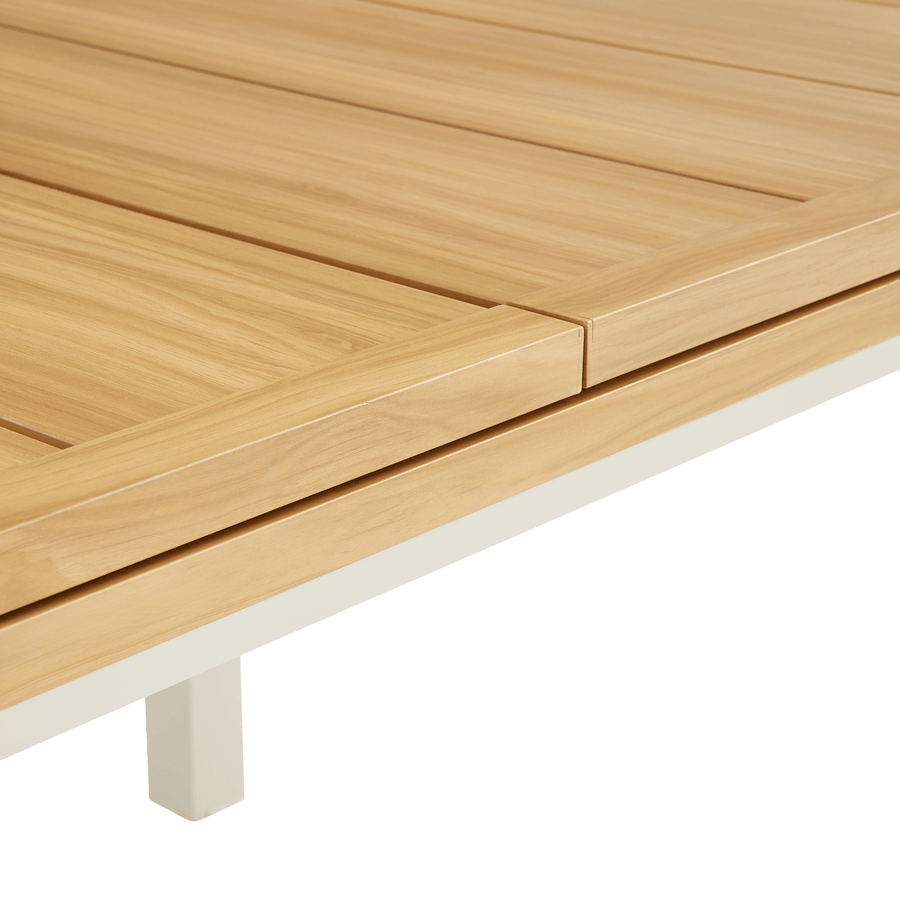 Odyssea table 188/244 x 100, made entirely of aluminium with a Naterial wood-effect finish