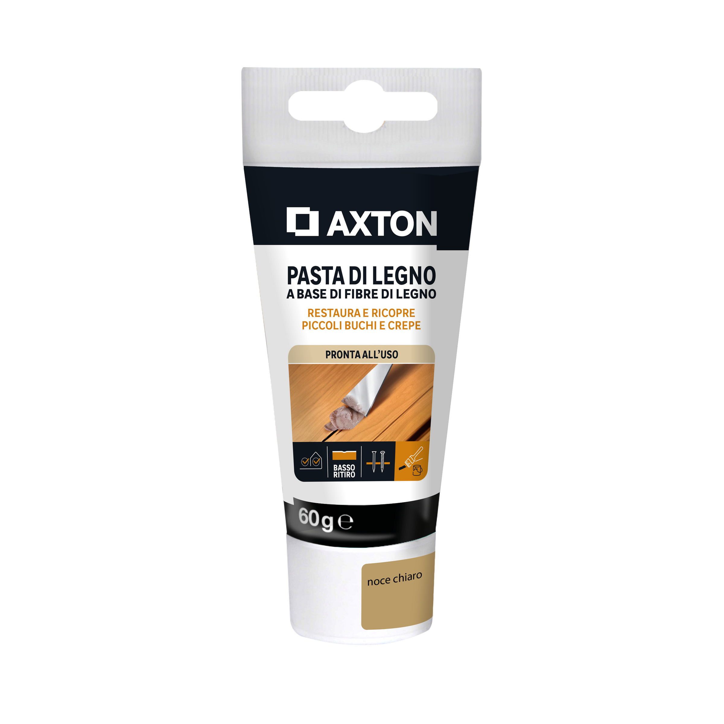 Axton wood filler paste, light walnut, 60g