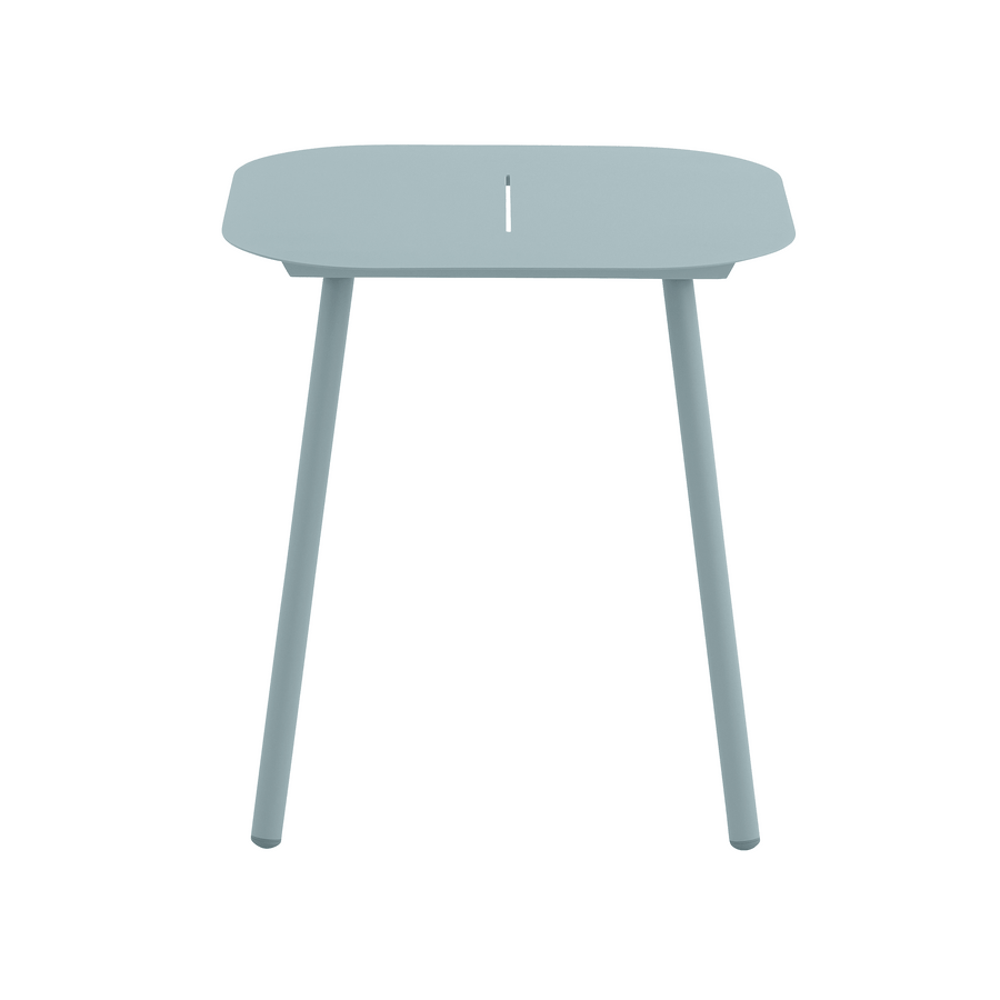 Anafi fixed table, 70x70cm, in sage-coloured aluminium