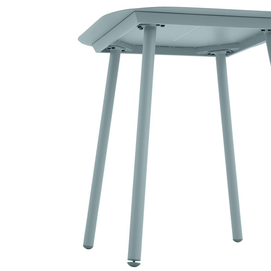 Anafi fixed table, 70x70cm, in sage-coloured aluminium
