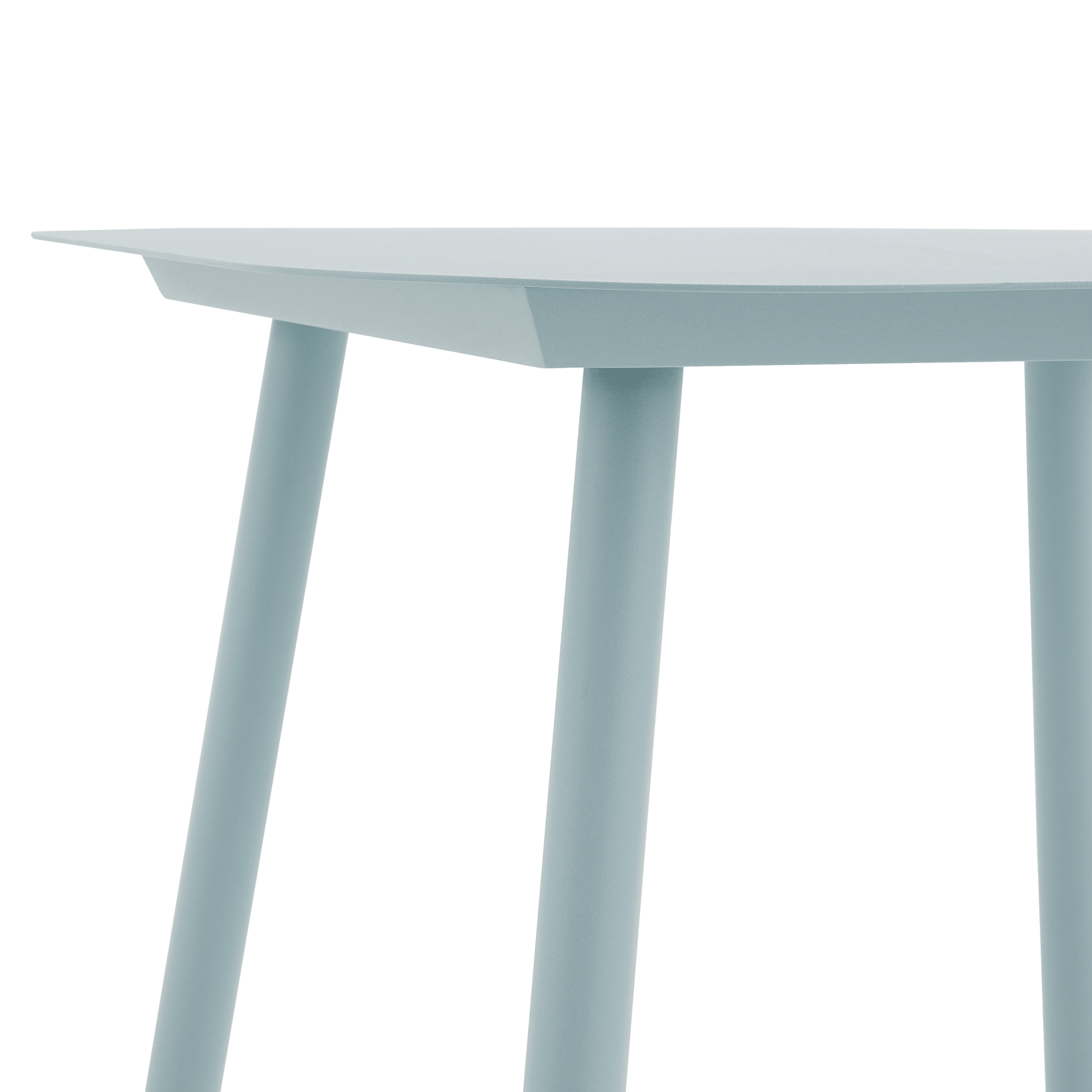 Anafi fixed table, 70x70cm, in sage-coloured aluminium