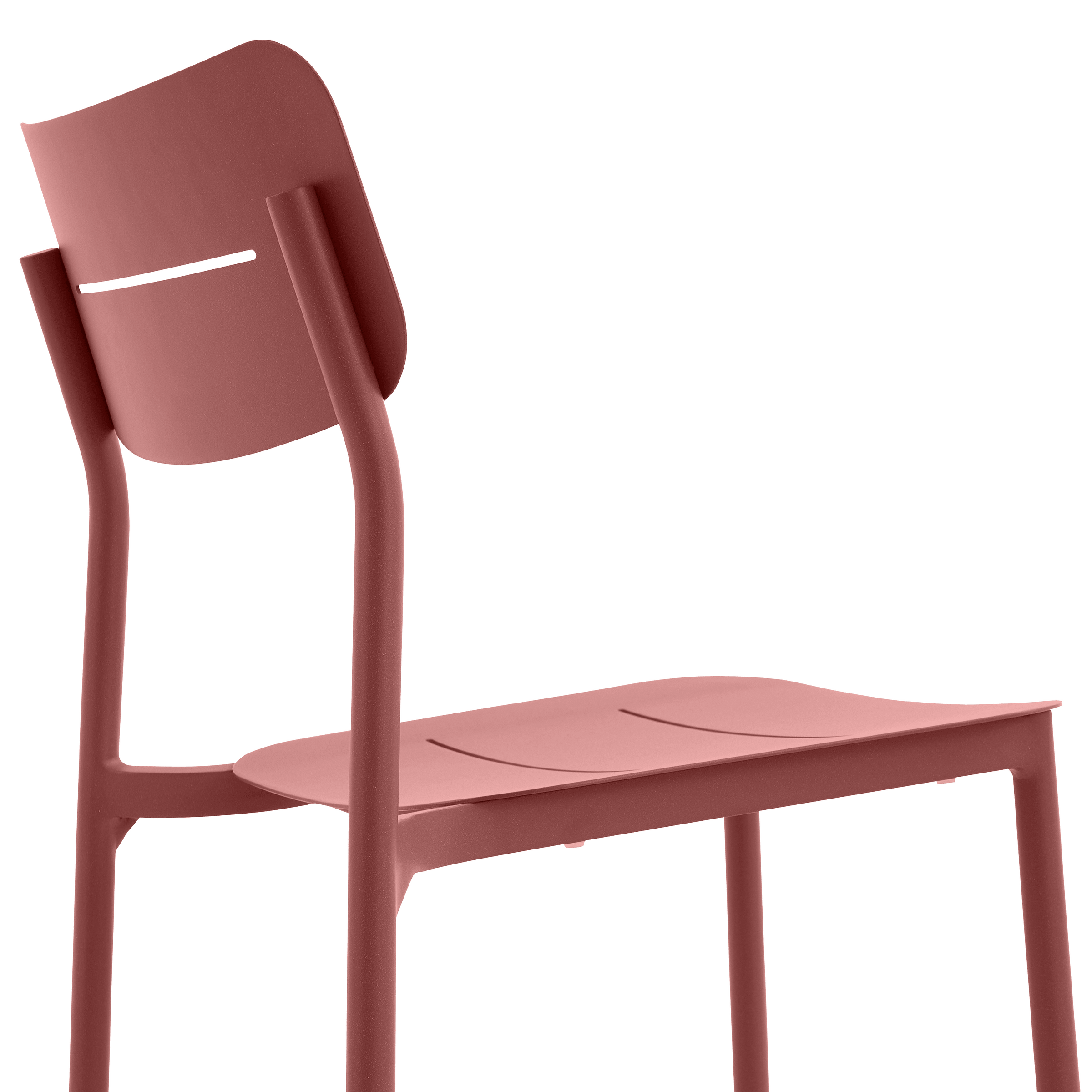 Anafi stackable chair, 54 x 47.5 x 81 cm, red aluminium, Naterial