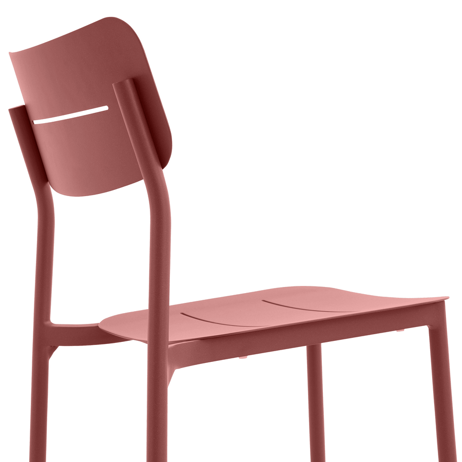 Anafi stackable chair, 54 x 47.5 x 81 cm, red aluminium, Naterial