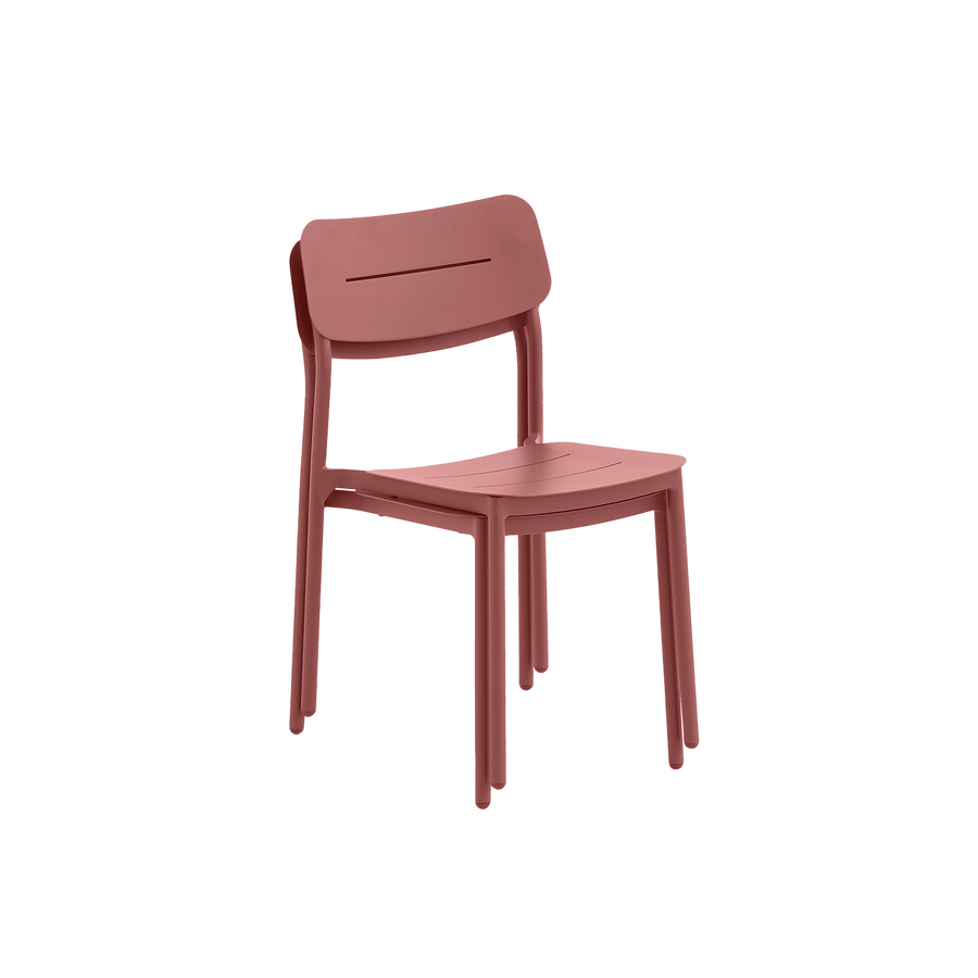 Anafi stackable chair, 54 x 47.5 x 81 cm, red aluminium, Naterial