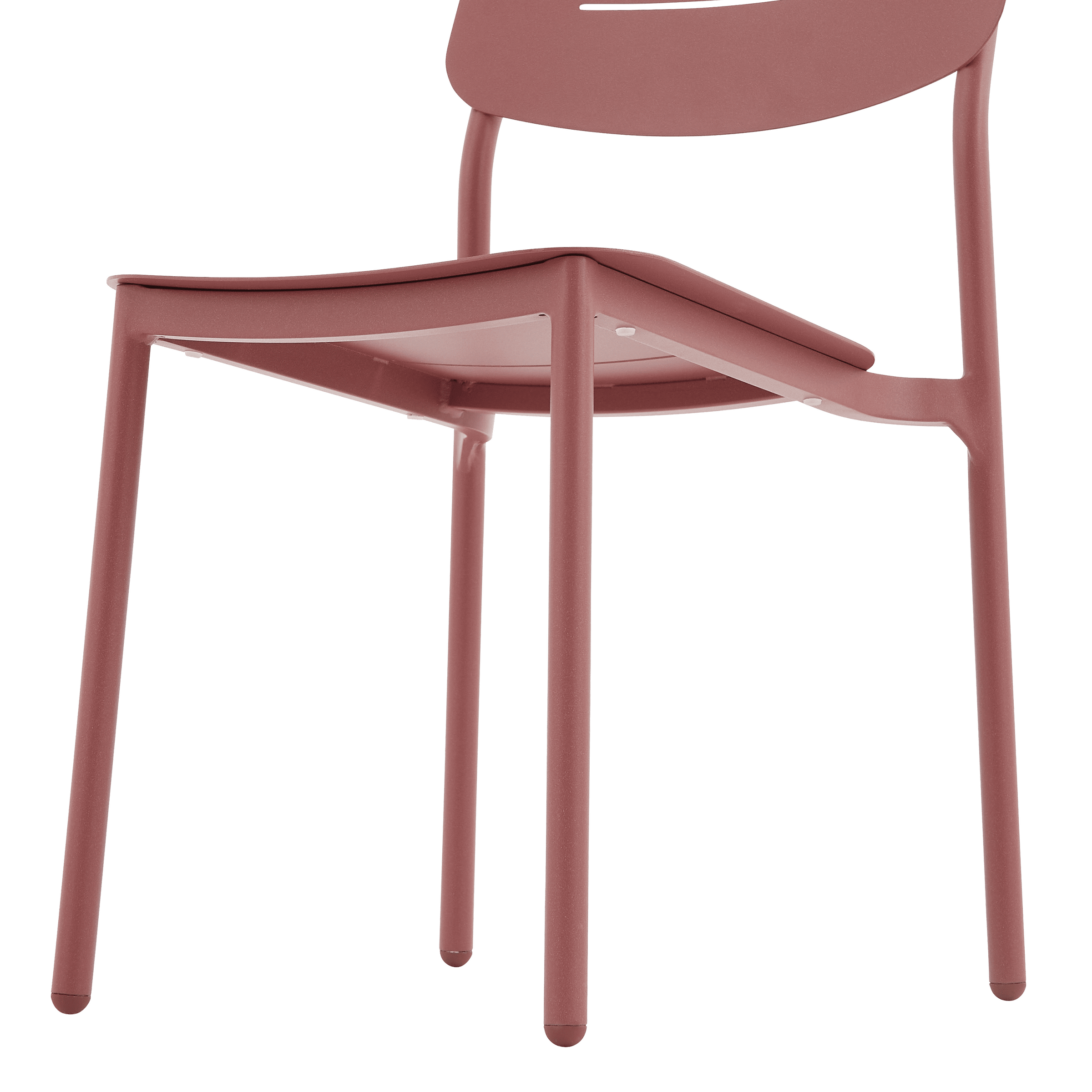 Anafi stackable chair, 54 x 47.5 x 81 cm, red aluminium, Naterial