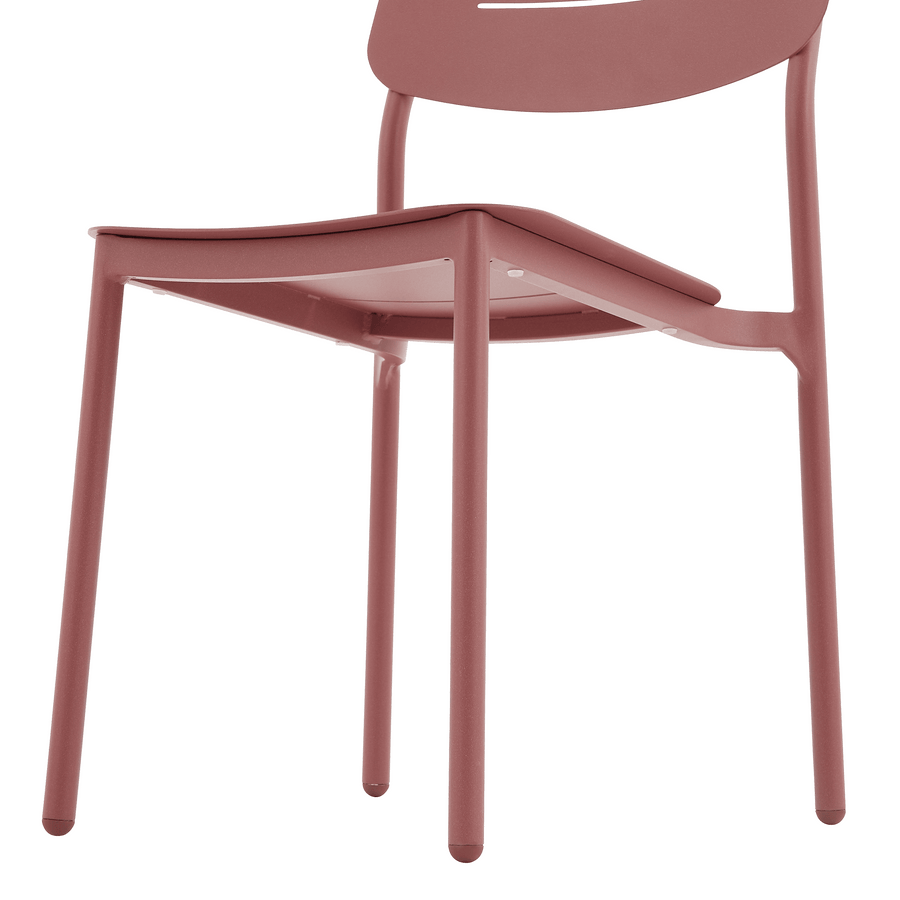 Anafi stackable chair, 54 x 47.5 x 81 cm, red aluminium, Naterial