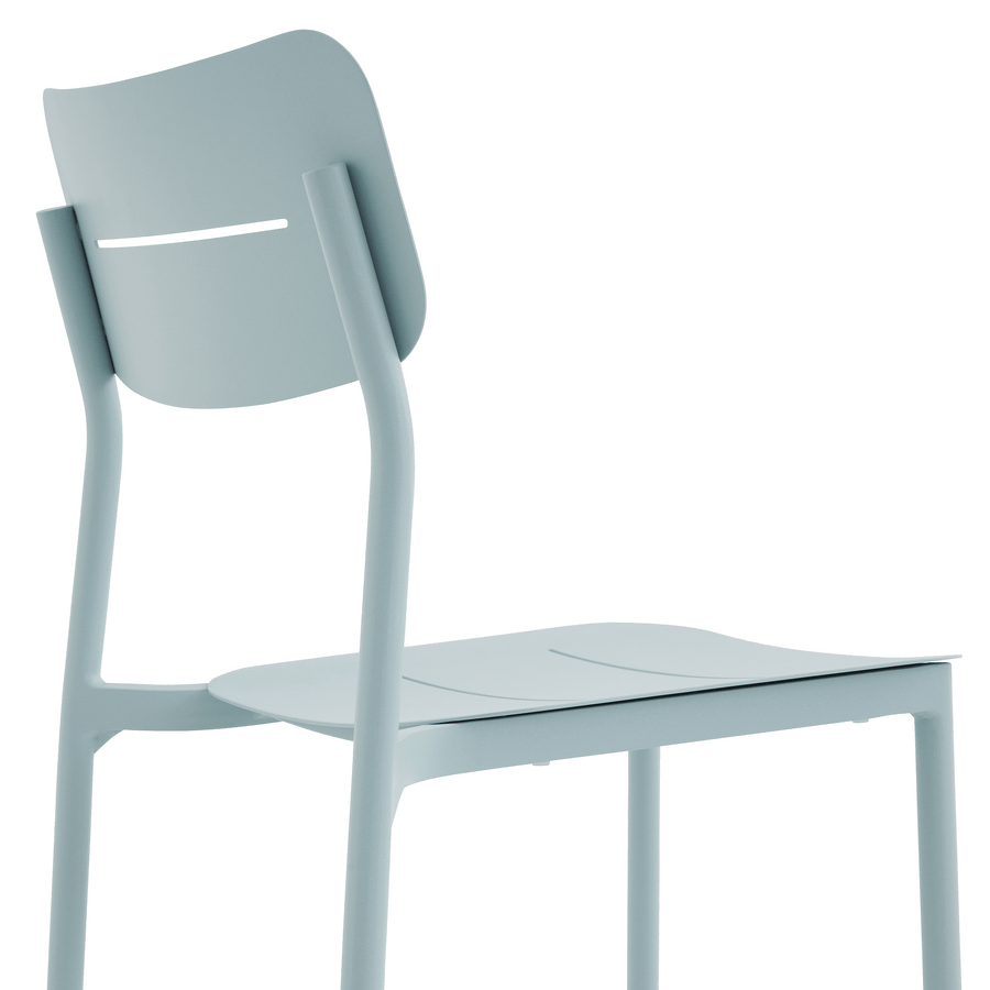 Anafi stackable chair, 54 x 47.5 x 81 cm, in sage-coloured aluminium, Naterial