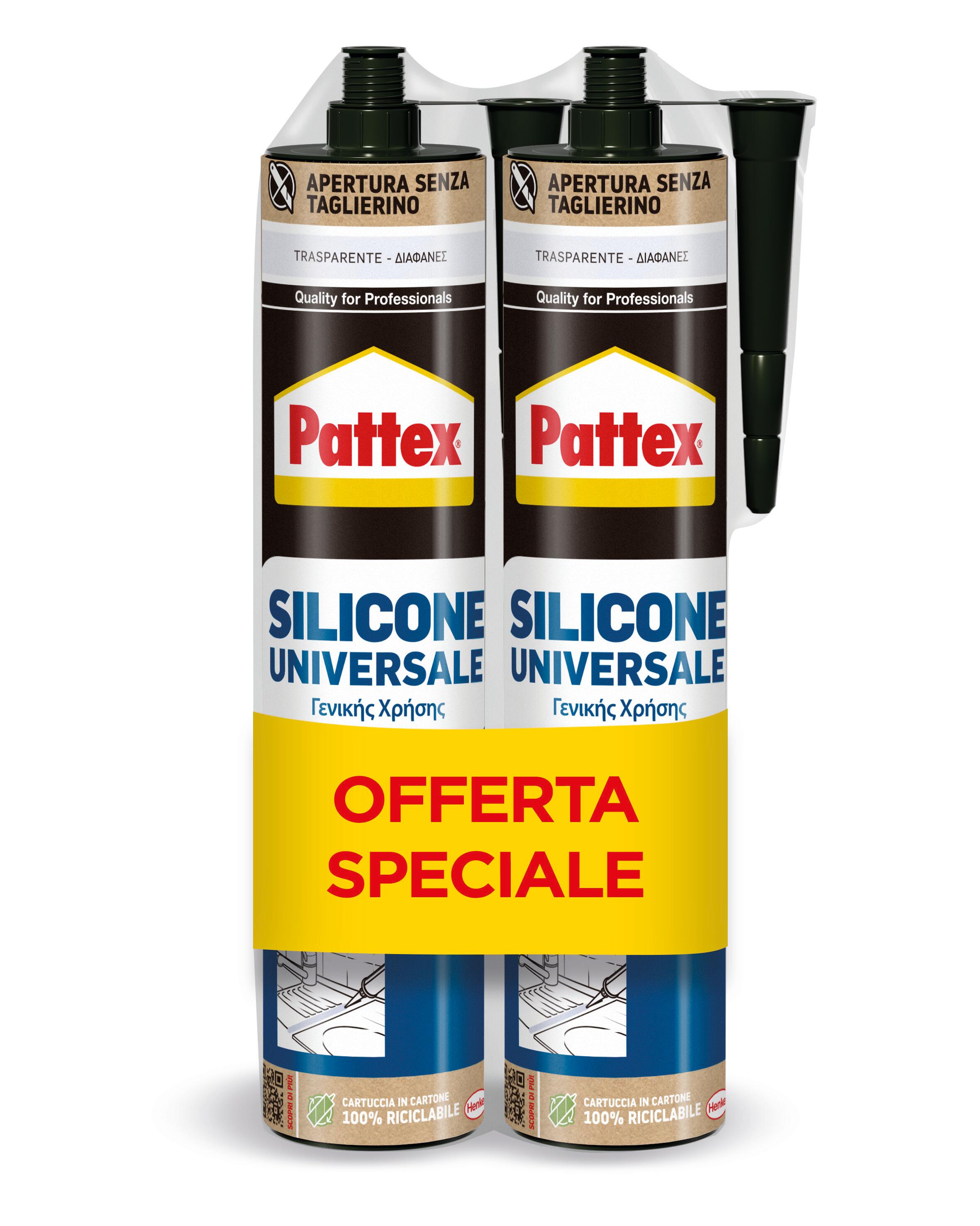 Bi pack silicone acetico bianco universale pattex 280ml