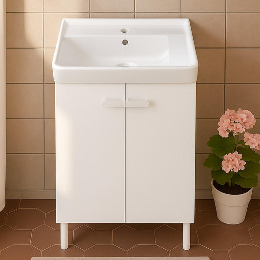 Easy New glossy white ceramic under-counter washbasin, 71.2 x 42.4 x 15.5 (H) cm