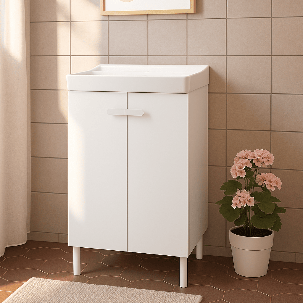 Easy New under-counter washbasin, 51.2 cm (L) x 42.4 cm (W) x 15.5 cm (H), glossy white ceramic