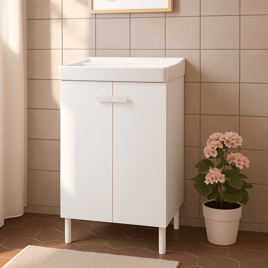 Easy New under-counter washbasin, 51.2 cm (L) x 42.4 cm (W) x 15.5 cm (H), glossy white ceramic