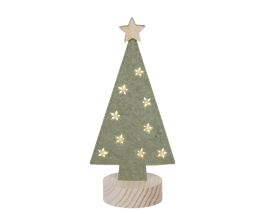 GREEN FELT TREE WITH MICROLED BA