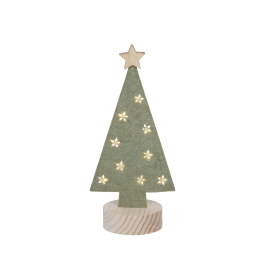 GREEN FELT TREE WITH MICROLED BA